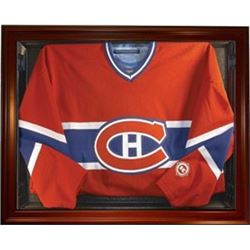 Hockey Jersey Deluxe Half Display Case Mahogany