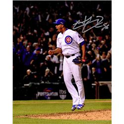 Hector Rondon Signed Chicago Cubs Celebration Fist Pump 8X10 Photo