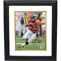 Knowshon Moreno Signed Denver Broncos 16X20 Photo (Orange Jersey Run) Custom Framed- Moreno Hologram