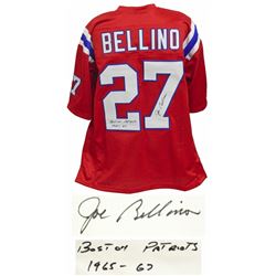 Joe Bellino Signed Red Throwback Custom Football Jersey W/Boston Patriots 1965-67