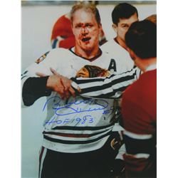 Bobby Hull Signed Blackhawks 'Blood' 11X14 Photo W/HOF 1983