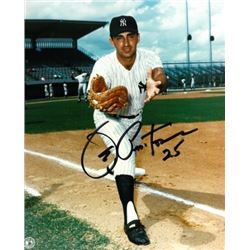 Joe Pepitone Signed New York Yankees 8X10 Photo #25 (Black Sig- Catching)