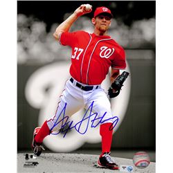 Stephen Strasburg Signed Washington Nationals Pitching Action Spotlight 8X10 Photo