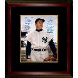 Mickey Mantle New York Yankees Color 16X20 Photo Custom Framed Signed By 17 Teammates