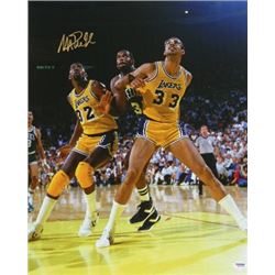 Magic Johnson Signed Los Angeles Lakers 16X20 Photo (Vs Kareem Abdul-Jabbar)- PSA Hologram