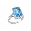 Image 1 : SS SWISS BLUE TOPAZ / WHITE TOPAZ RING - Size 7 (#9531SWWT)