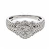 Image 1 : White Diamond Cluster Ring In 14K White Gold | 437963