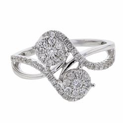 Genuine 0.55CTW Fashion Ring 14K White Gold