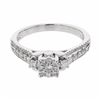 Image 1 : Genuine Diamond Cluster Ring In 14K White Gold|438723
