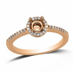 Round Cut Diamond Semi-Mount Engagement Ring In 14K Rose Gold|439779