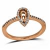 Image 1 : Pear Shape Cut Diamond Semi-Mount Engagement Ring In 14K Rose Gold|439887