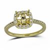 Image 1 : Cushion Cut Diamond Semi-Mount Engagement Ring In 14K Yellow Gold|439636