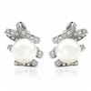 Image 1 : South Sea Pearl With Channel Diamond Earring 18K White Gold | 255352