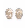 Image 1 : Geometric Pattern Diamond Button Earring In 18K Two-Tone Rose Gold | 279539
