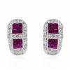 Image 1 : Invisible-Set Ruby Earrings W/ Diamonds In 18K White Gold | 289834