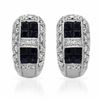 Image 1 : Invisible-Set Sapphire Earrings W/ Diamonds In 18K White Gold | 289836