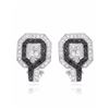 Image 1 : Octagon Black & White Diamond Earrings In 18K White Gold | 182519