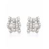 Image 1 : Baguette And Round-Cut Diamond Button Earrings In 18K White Gold | 220517