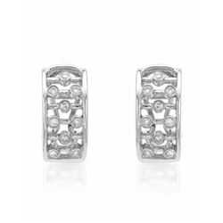Layered Bezel-Set Diamond Earrings In 14K White Gold | 213520
