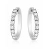 Image 1 : Halfway Out Diamond Hoop Earrings In 18K White Gold | 334402