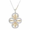Image 1 : Antique Cross Diamond Slider W/ Chain In 18K Two-Tone Gold | 252287