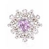 Image 1 : Trillion Prong-Set Morganite Brooch With Diamond In 14K White Gold | 278574
