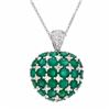 Image 1 : Green Apple Emerald & Diamond Slider W/ Chain In 14K White Gold | 288051