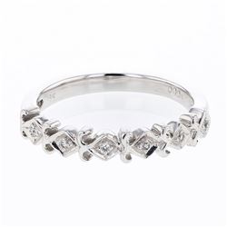 Pave-Set Diamond Band With Milgrain In 18K White Gold | 340227