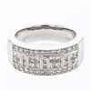 Image 1 : Wide Round & Princess Diamond Band In 18K White Gold | 294066