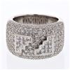 Image 1 : Wide Band Pave/Invisible-Set Diamond Ring In 14K White Gold | 186344