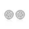 Image 1 : Button Stlye Stud Earring With Milgrain In 14K White Gold|411561