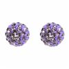 Image 1 : Sterling Silver Lavender Crystal 10Mm Post Earrings