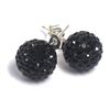 Image 1 : Sterling Silver Black Crystal 12Mm Post Earrings