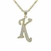 Image 1 : Sterling Silver CZ K Initial - Gold/White