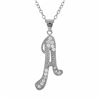 Image 1 : Sterling Silver CZ A Initial - Silver/White