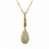 Image 1 : Gold Plated Sterling Silver CZ Pave Teardrop Pendant