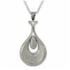 Image 1 : Sterling Silver Teardrop CZ Pendant