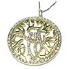 Image 1 : Gold CZ 50Mm Brass Large Shema Pendant