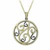 Image 1 : Gold And Black Over Sterling Silver Pendant, Swirl Design With White Czs, 42Mm Long, Circle Is 32Mm 