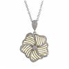 Image 1 : Two Tone Sterling Silver, 21Mm Flower, CZ Pendant, 1.26&Quot;