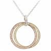 Image 1 : Tri Color Sterling Silver Circle Pendant, White Czs