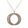 Image 1 : Tri Color Sterling Silver, Three 49Mm Linked CZ Rings Pendant Dimensions: 56Mm Wide X 60Mm Long X 4M