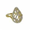 Image 1 : Sterling Silver Two Tone Teardrop Ring Size 8