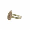 Image 2 : Gold Plated Sterling Silver, 11X16mm Teardrop With Champagne CZ, Adjustable Ring, Size 5-9