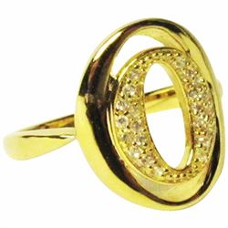 Gold Tone Sterling Silver Double 'O' Ring