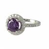Image 1 : Amethyst Color Round CZ, Surrounded With White Czs, Sterling Silver Ring Size 5