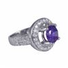 Image 2 : Amethyst Color Round CZ, Surrounded With White Czs, Sterling Silver Ring Size 5