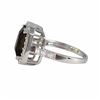 Image 2 : Smoky Square CZ, Surrounded With White Czs, Sterling Silver Ring Size 6