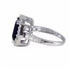 Image 2 : Sapphire Square CZ, Surrounded With White Czs, Sterling Silver Ring Size 9