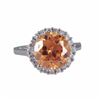 Image 1 : Sterling Silver Champaign Round CZ Ring